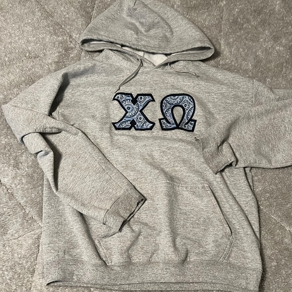 Chi Omega letters hoodie sweatshirt